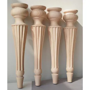 Reeded coffee table legs with round top - 2